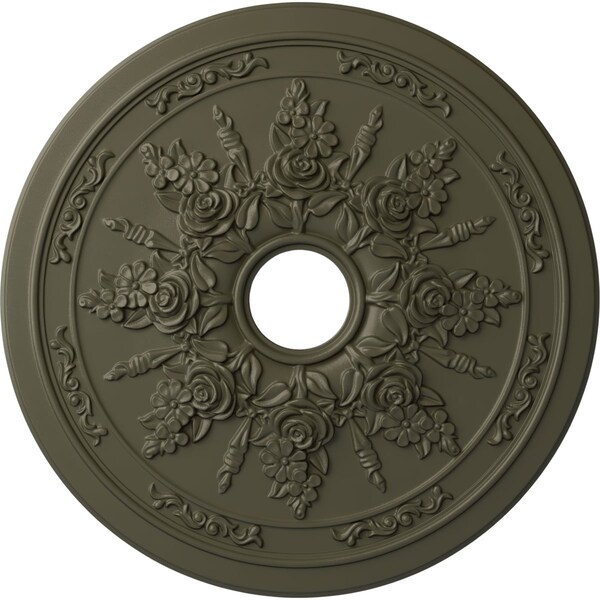 Ekena Millwork Rose and Ribbon Ceiling Medallion (Fits Canopies up to 4"), 23 5/8"OD x 4"ID x 1 1/2"P, Witch Hazel CM23ROWHF - main